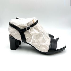 10W Naturalizer Women's Ivy Black Leather Dress Sandals Heels Shoes